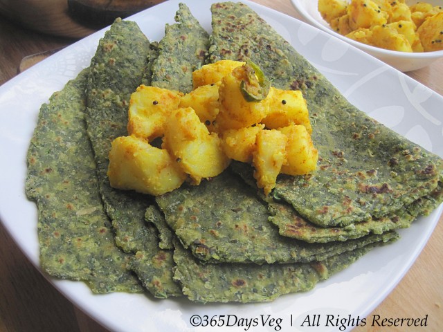 Mighty Kale Paratha with Aloo Saag